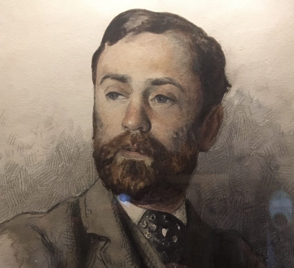 Part portrait of Sir E Hain, 1887