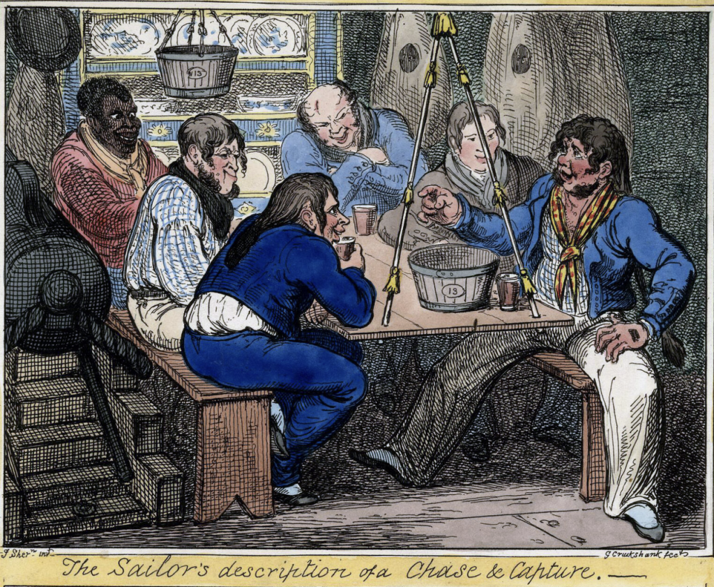 Cartoon of sailors 18th or 19th century