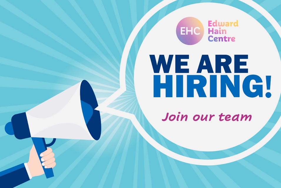 Graphic of someone holding a megaphone saying We Are Hiring