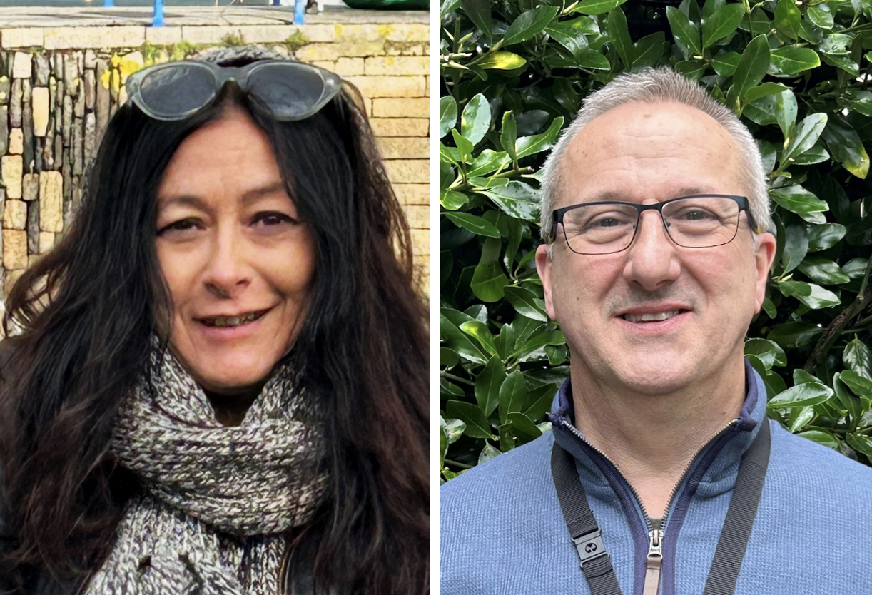Headshots of 2 people, a woman and a man