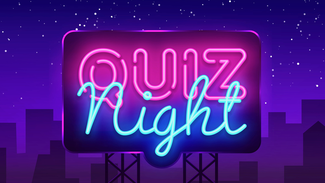 Image of neon sign saying 'Quiz Night'
